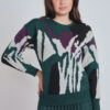 Abstract Green Knit Sweater