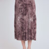 luxandivy Brown Ambiance Pleated Midi Skirt for Women – Elegant Flowy A-Line Skirt