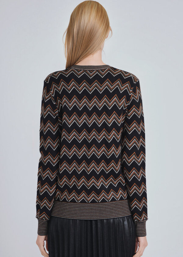 luxandivy Zigzag Knit Sweater for Women – Cozy Chevron Pattern Pullover - Image 2